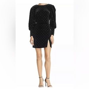 NWT Rebecca Minkoff Black Embellished Velvet Sheath Dress | Size 4
